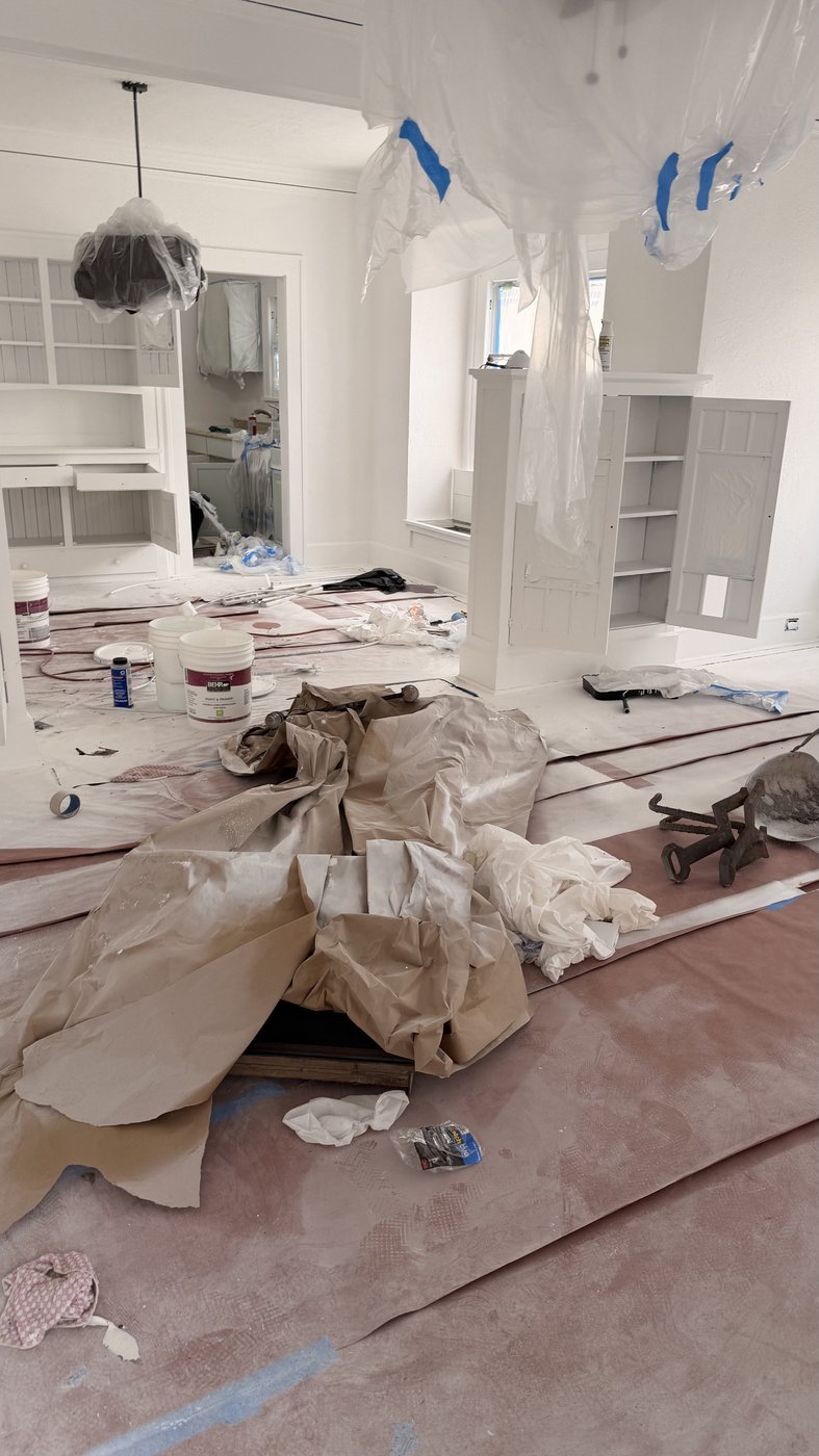 Before: damaged wall needing repair in Tampa Bay home